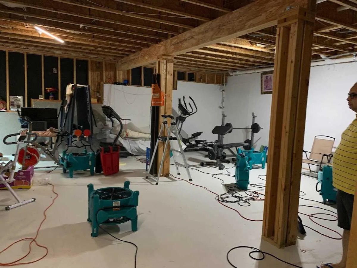 Basement drying equipment setup for Structural Drying in Commerce City